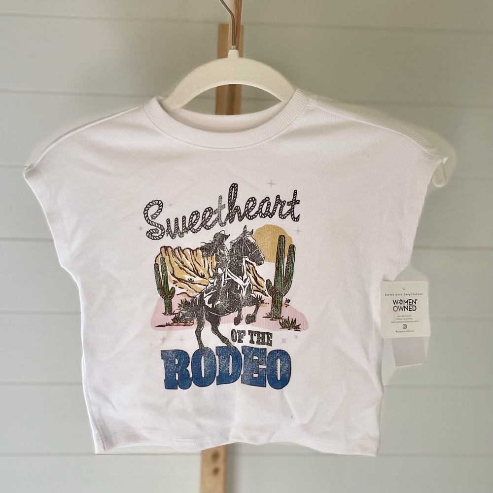 Grayson Mini Toddler Girls' Sweet Heart Rodeo Top - White 18M